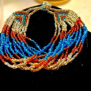 Handmade 12 strand Indian beaded bracelet.